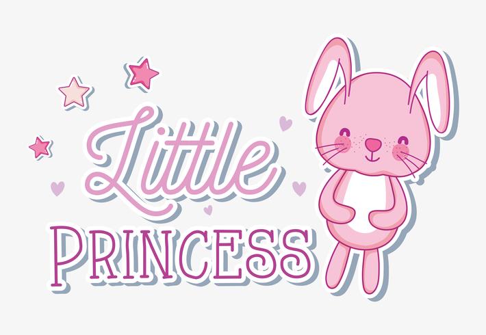 Cute bunny cartoon card vector