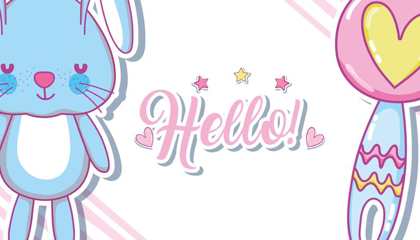 Hello baby shower card vector