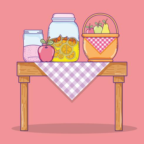 Summer juice and food vector
