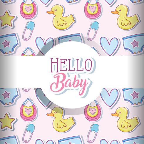 Baby love pattern background vector