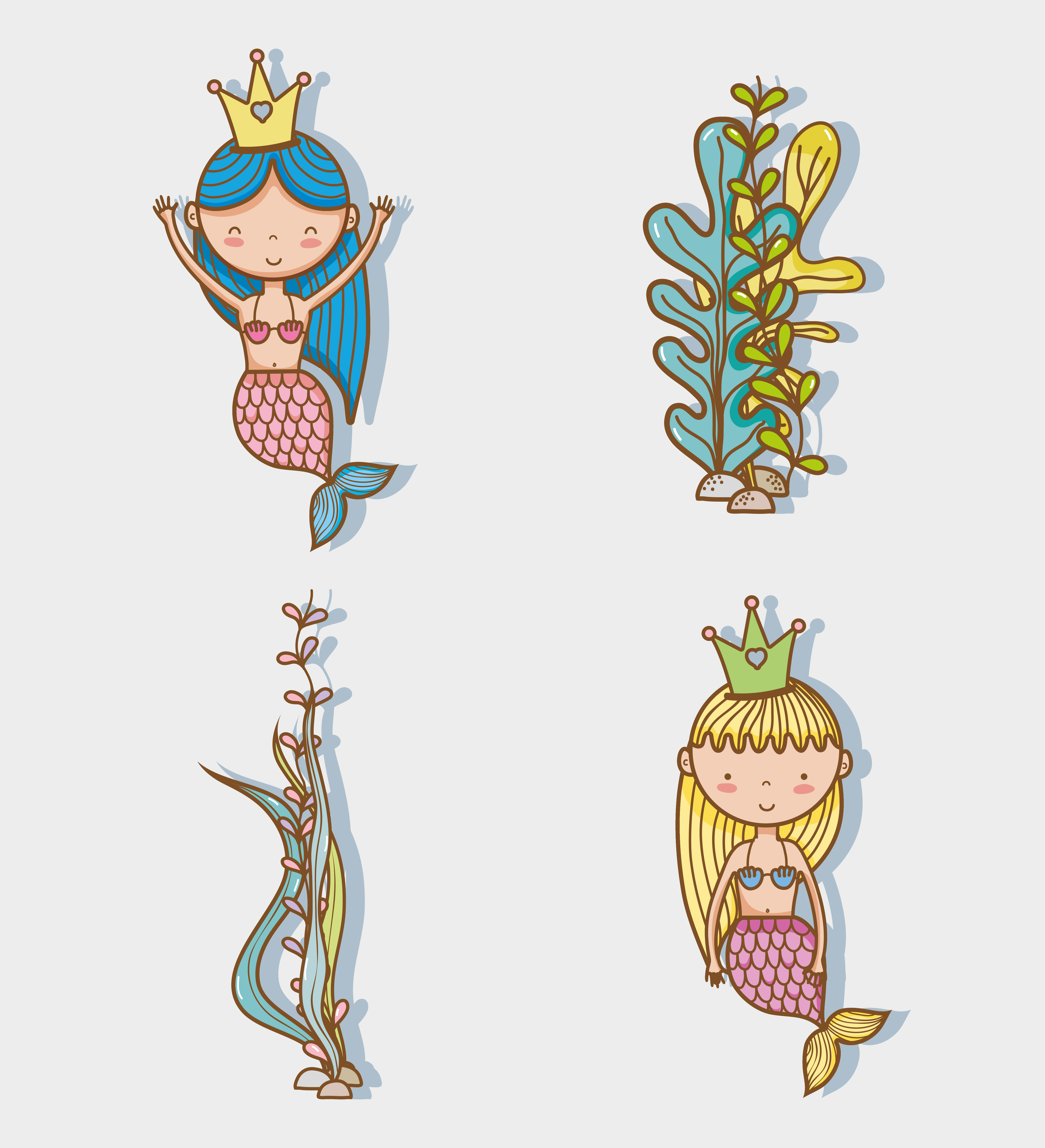 Download Little mermaid art cartoon - Download Free Vectors ...