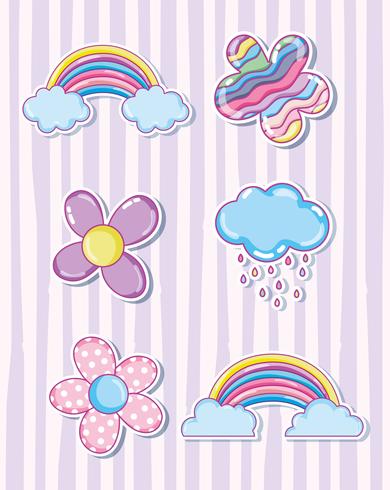 Cute baby cartoons collection vector