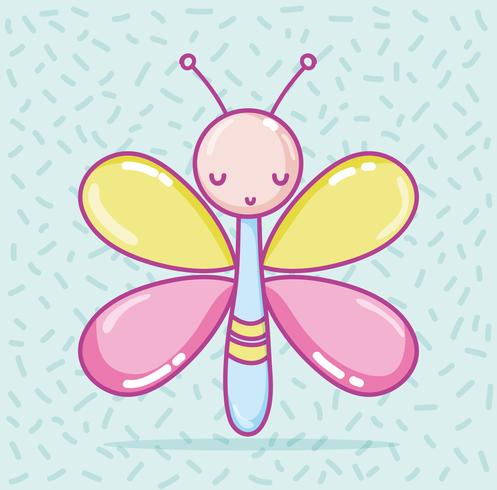 Cute butterfly cartoon vector