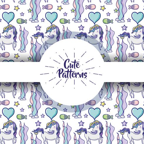 Cute patterns with doodles cartoons background