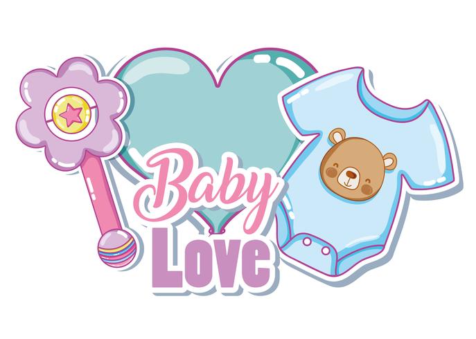 Baby love card vector
