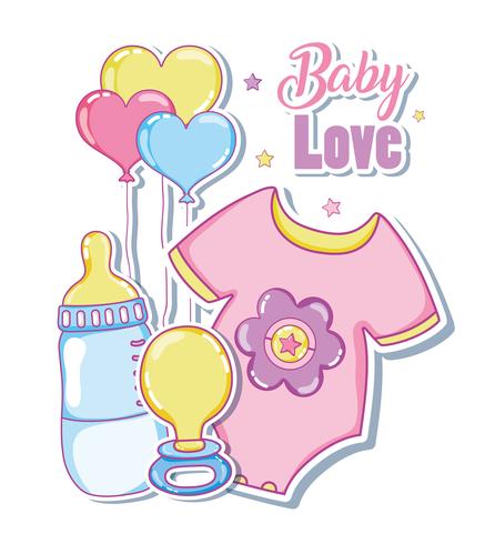 Baby love card vector