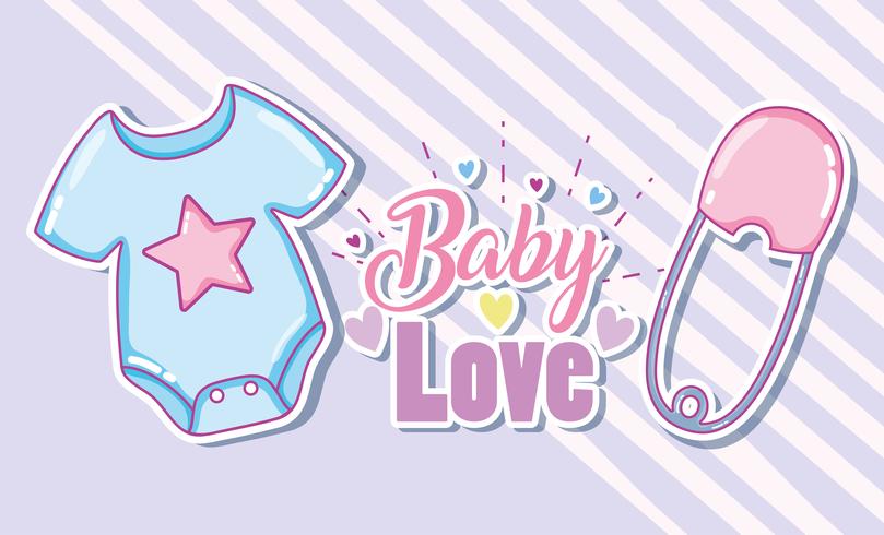 Baby love card vector