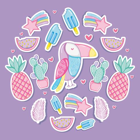 Punchy pastel colección de verano. vector