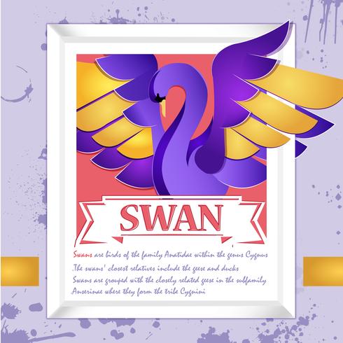 swan cut out of paper vector