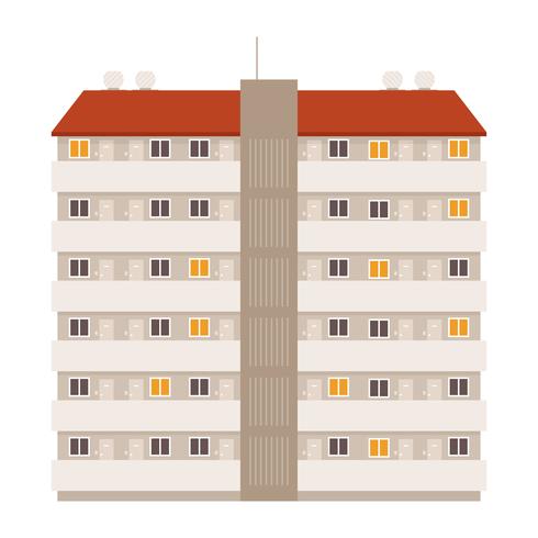 Front of high apartment.  vector