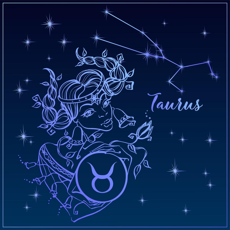 Zodiac sign Taurus as a beautiful girl. The Constellation Of Taurus ...