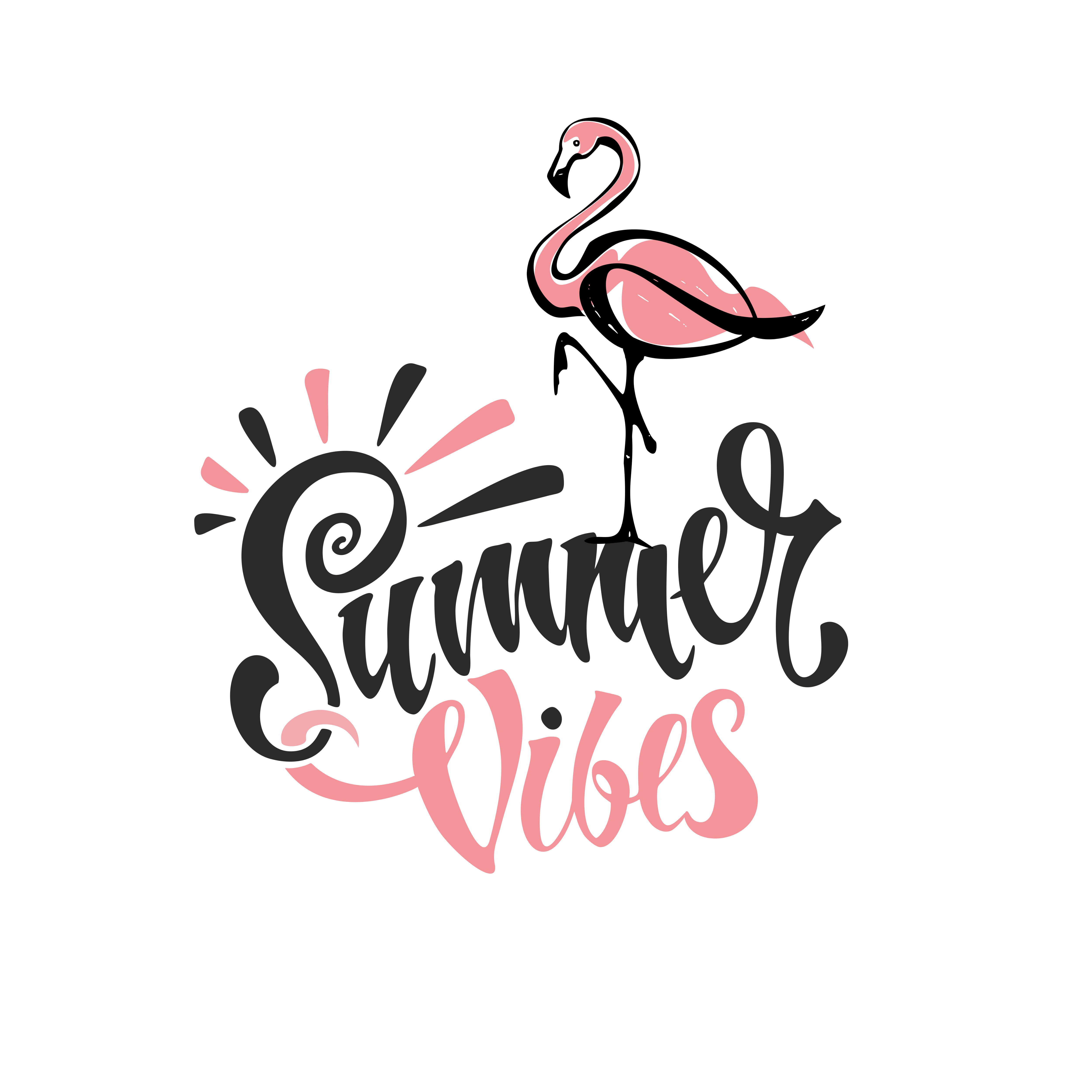 Download Summer vibes. Lettering. Flamingos are pink. Invitation to ...