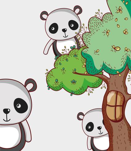 Panda Dans Les Dessins De La Forêt Doodle Telecharger