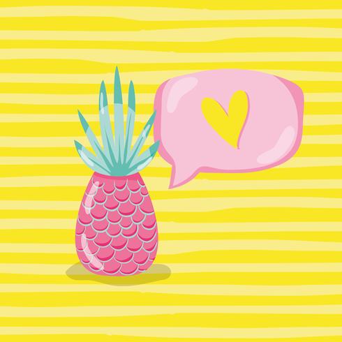 Punchy pastel pineapple vector