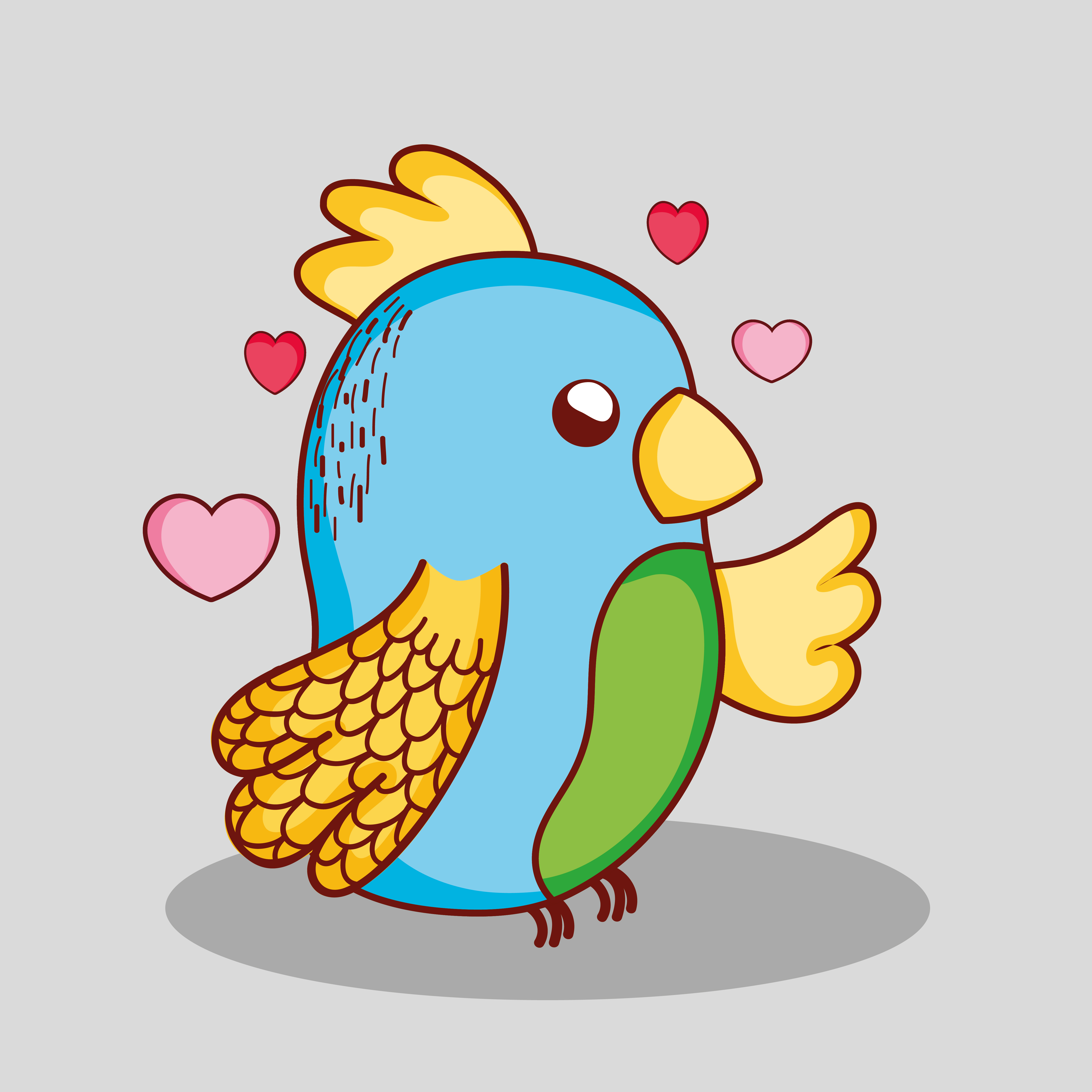 Cute Cartoon Parrot