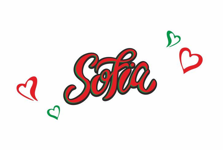 Sofia City. Bulgaria. Lettering. The colors of the flag of the country. The concept of travel and tourism. Vector. vector