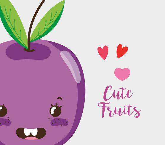 Cute fruits cartoons vector