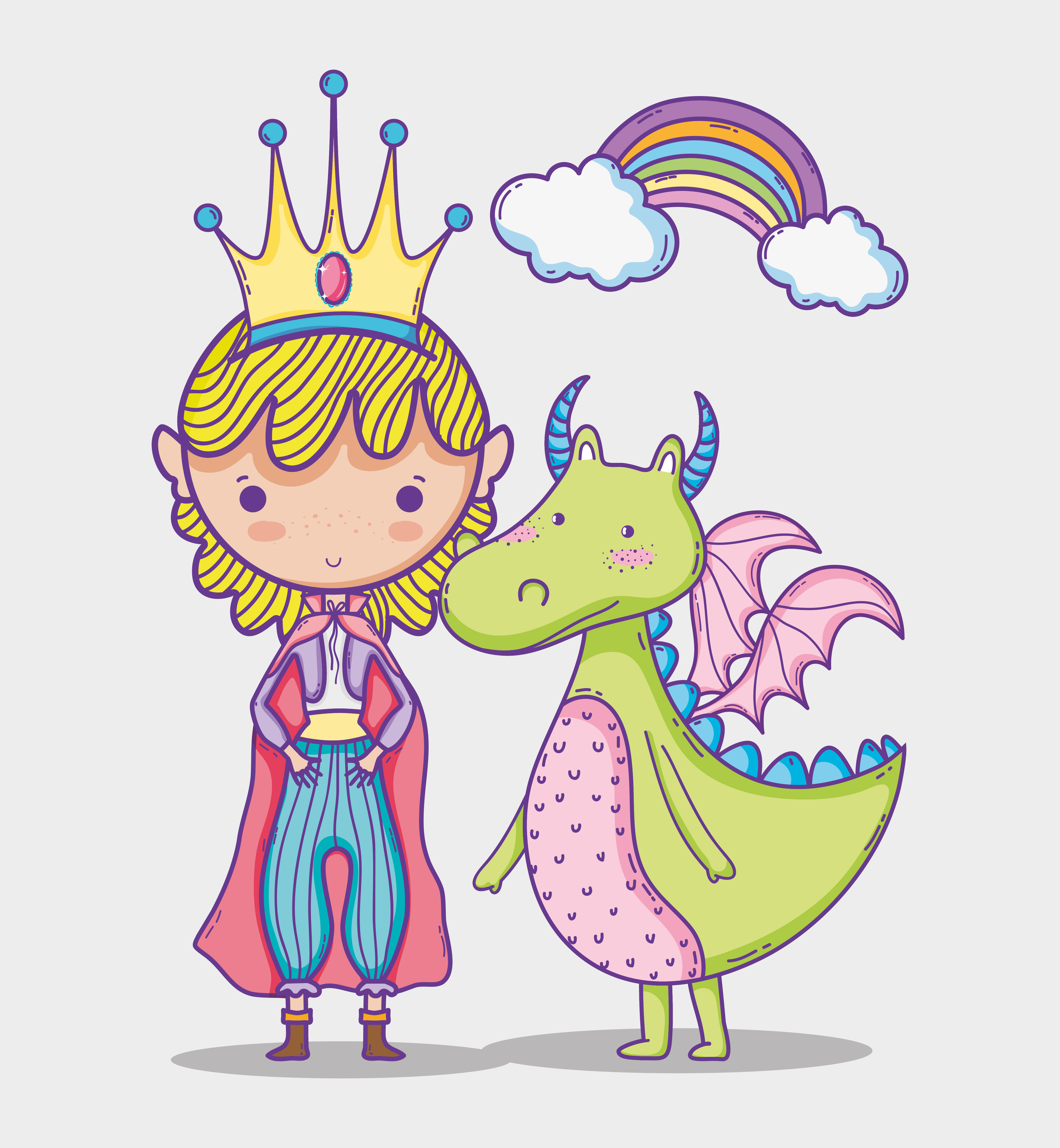 Magic world little princess hand drawing cartoon ...