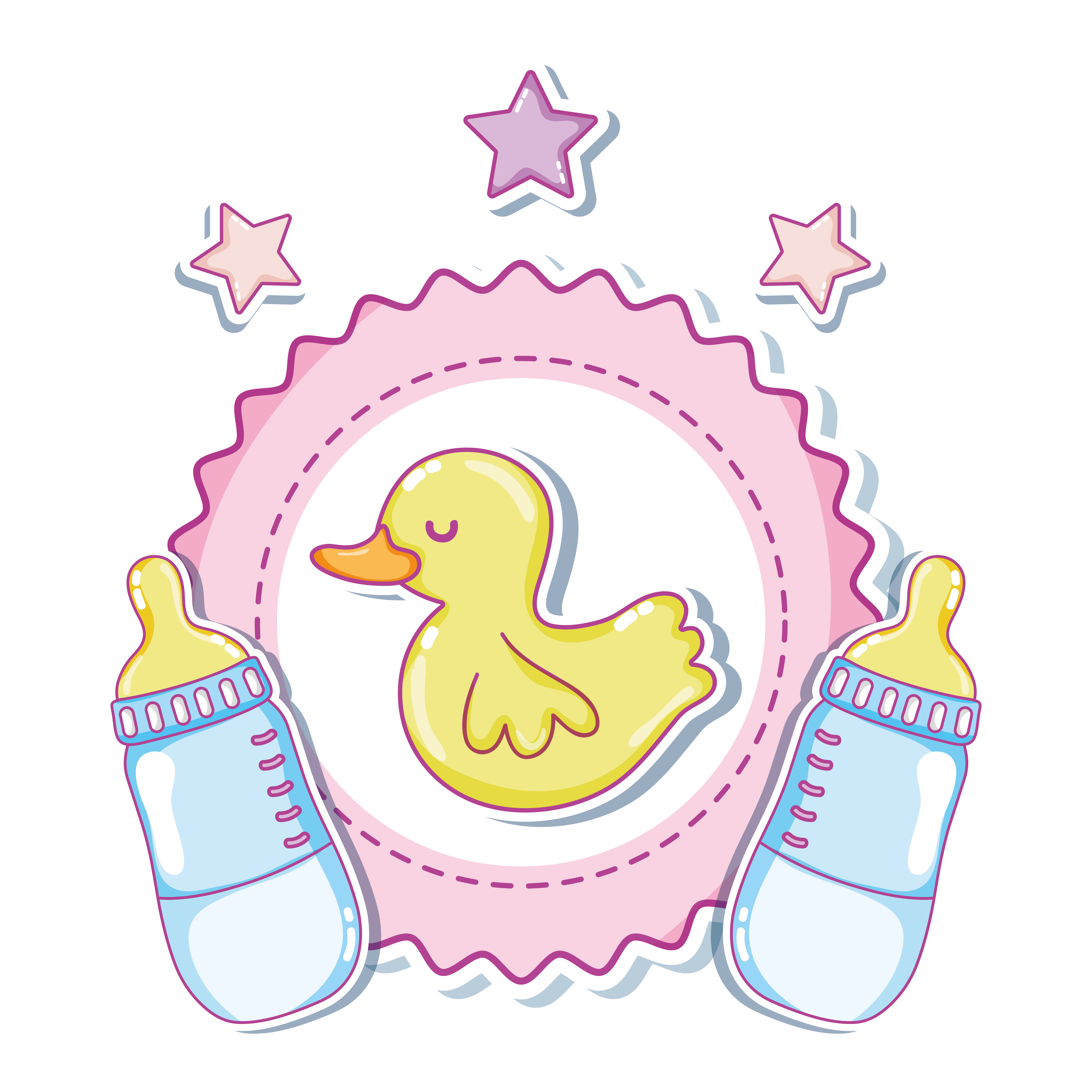 Download Cute duck cartoons with baby bottles 624568 Vector Art at ...
