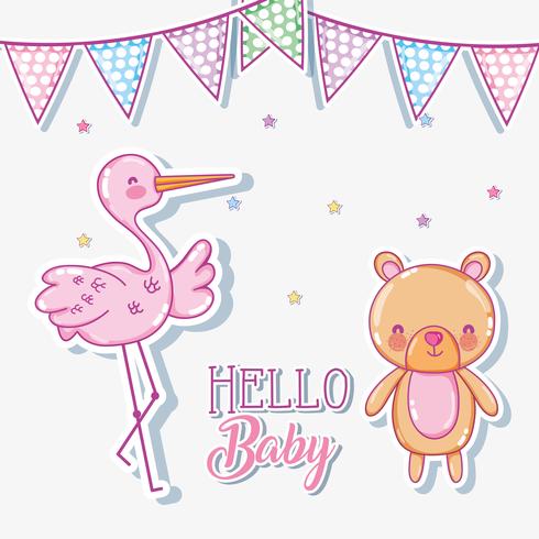 Hello baby card vector