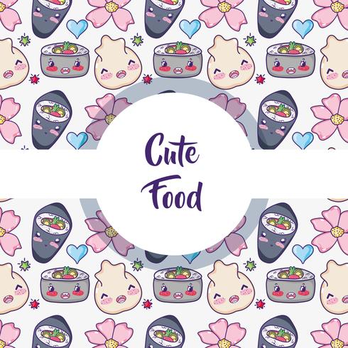 Japanese food background pattern vector