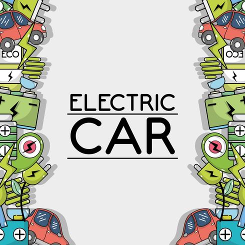 electric car technology to ecology care background vector