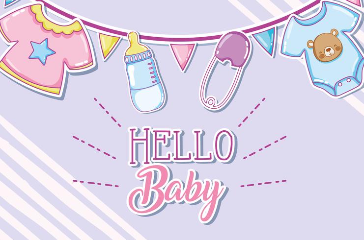 Hello baby card vector