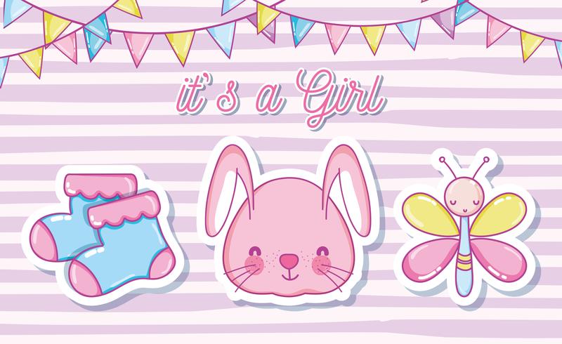 Its a baby girl card vector