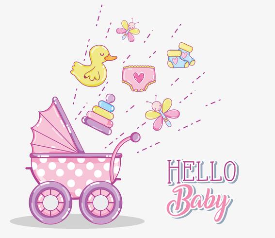 Hello baby card vector