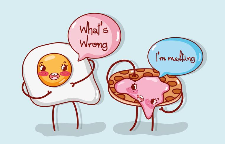 Cute food cartoon joke vector