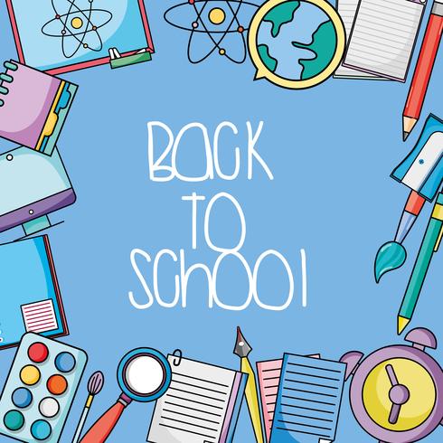 school utensils design to back class background vector