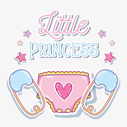 Pequeña princesa tarjeta de bebé niña vector