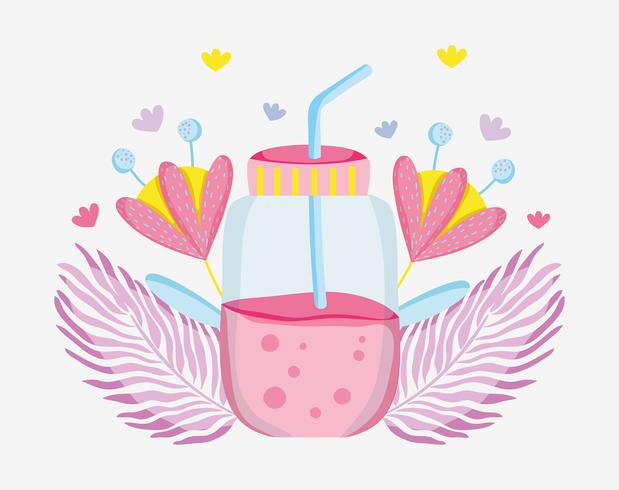 Juice mason jar punchy pastels vector