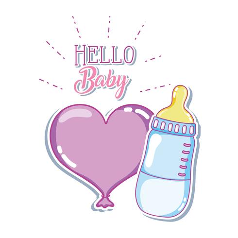 Hello baby card vector