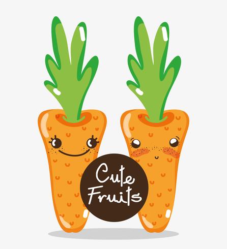 Cute carrots cartoons vector