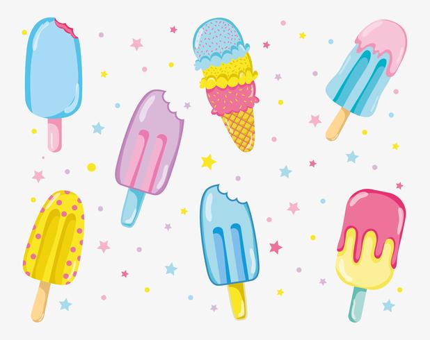 Punchy pastels popsicles collection vector