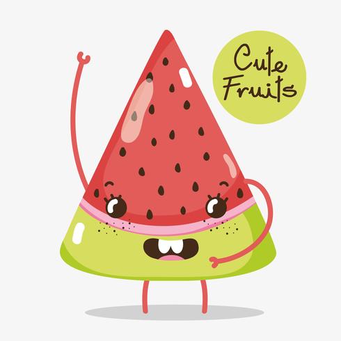 Lindos dibujos animados de frutas vector