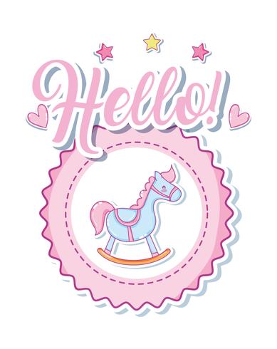Hello cute baby cartoon vector