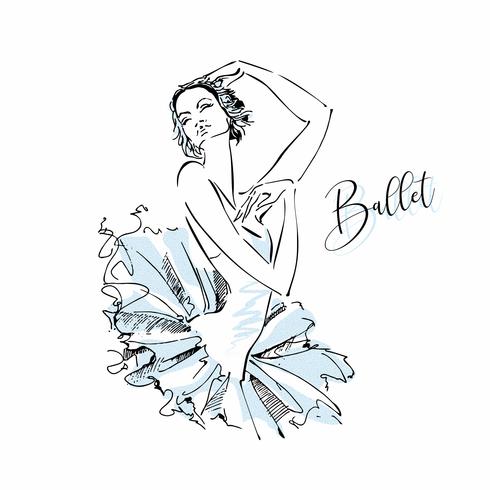 Bailarina.Odette. Cisne blanco. Ballet. Danza. Ilustracion vectorial vector