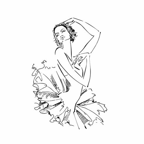 Bailarina.Odette. Cisne blanco. Ballet. Danza. Ilustracion vectorial vector