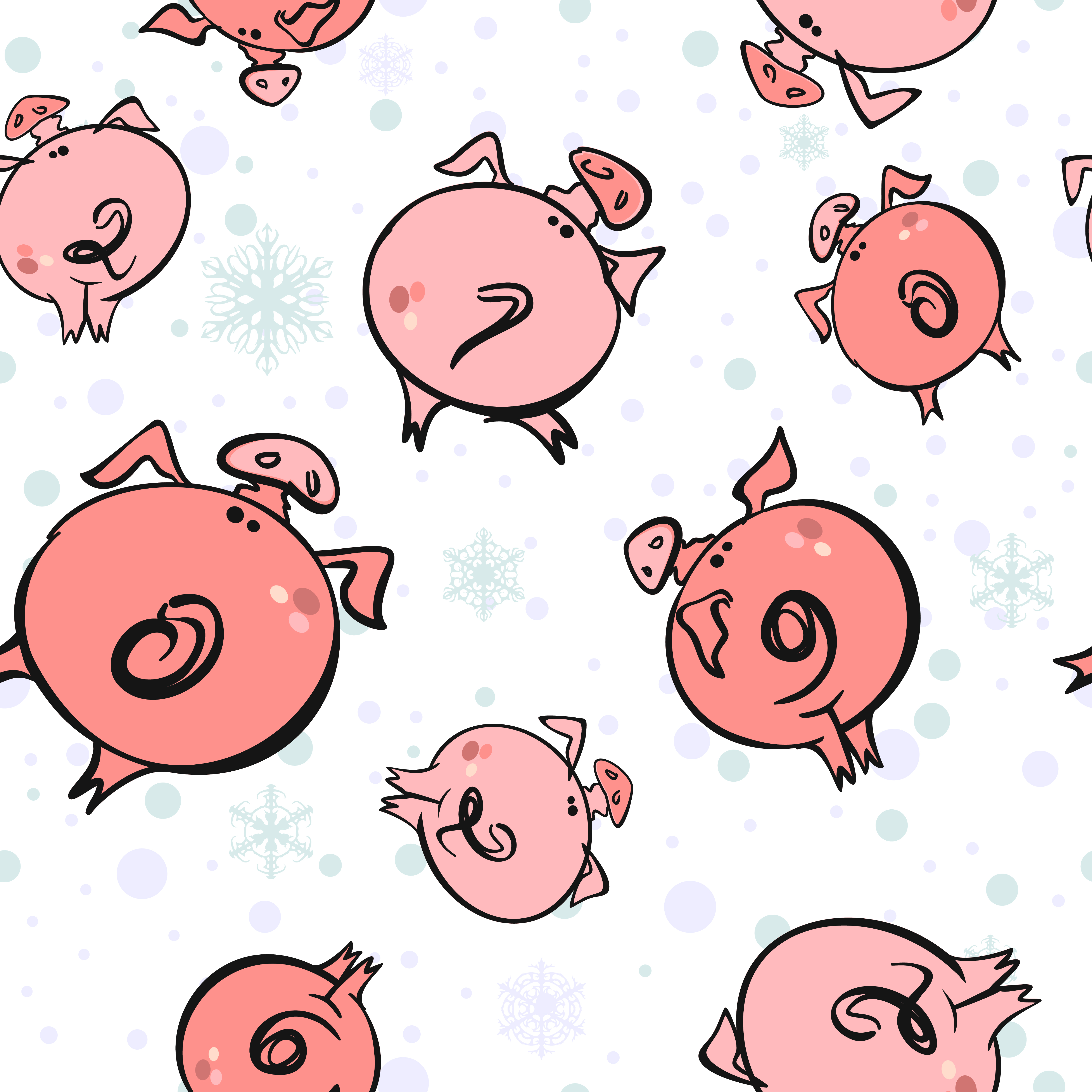 Download Seamless pattern. Flying Christmas pigs . The sky ...