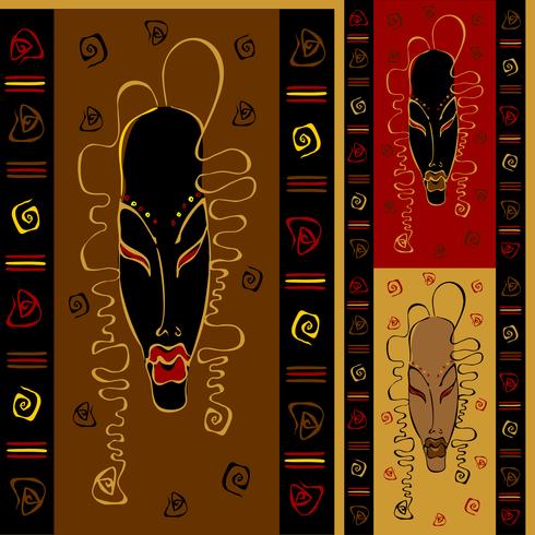 Seamless pattern with tribal African masks. Ethnic ornament. Vector. vector