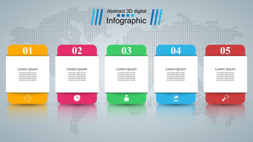 Abstract 3D digital illustration Infographic. vector