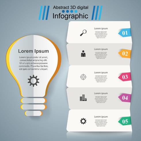 Infographic design. Bulb, Light icon. vector