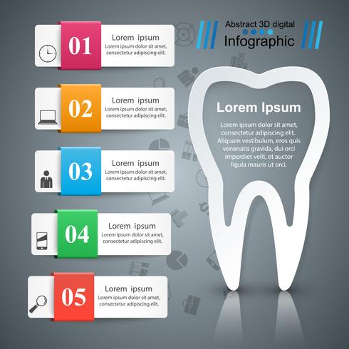 Business Infographics. Tooth icon. vector