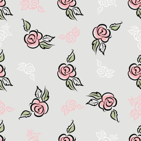 Seamless pattern. Floral print. Roses. Decorative. Vector