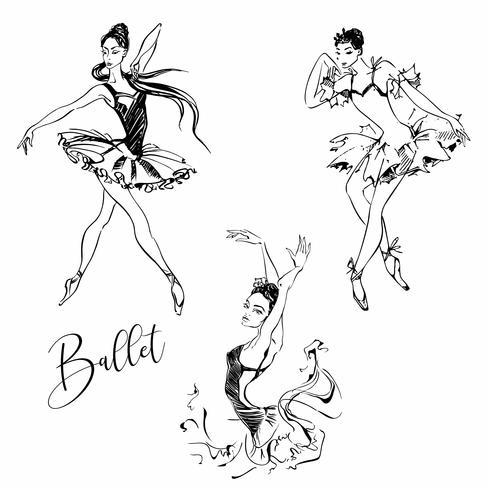 Bailarina. Bailarín. Ballet. Carmen Gráficos. Ilustración vectorial vector
