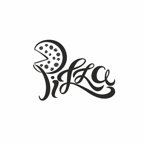 Pizza. Decorative lettering of the logo. Vector. vector