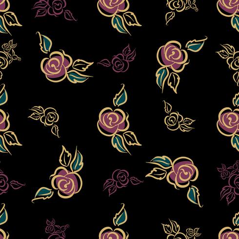 Seamless pattern. Floral print. Roses. Decorative. Vector