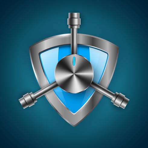 Security, guard, shield - 3d realistic icon vector